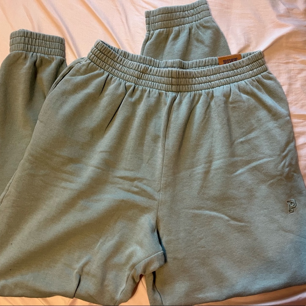 Victoria Secret High Waist Campus Joggers Sage Green